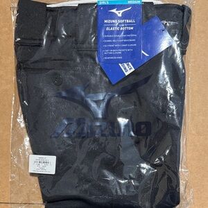 Mizuno Girls Black Elastic Bottom Softball pants